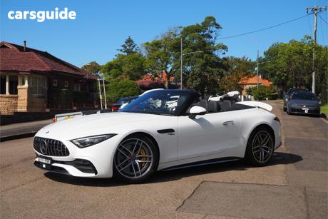 White 2022 Mercedes-Benz SL43 AMG ROADSTER OtherCar CONVERTABLE 2.0 TURBO BSG MODEL HYBRID