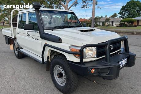 White 2022 Toyota Landcruiser Double Cab Chassis Workmate + Diff Locks