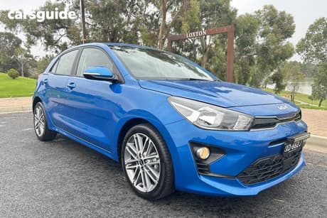 Blue 2023 Kia RIO Hatchback Sport