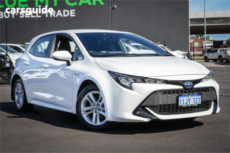 White 2019 Toyota Corolla Hatchback Ascent Sport (Hybrid)