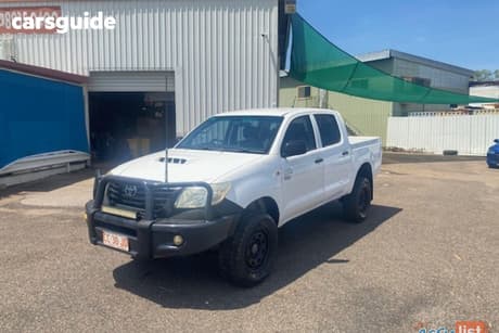 White 2012 Toyota Hilux Dual Cab Pick-up Workmate (4X4)