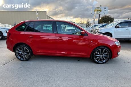 Red 2015 Skoda Rapid Spaceback Wagon Ambition 90 Tsi