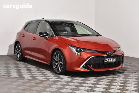 Orange 2020 Toyota Corolla Hatchback Zr