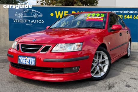 Red 2005 Saab 9-3 Sedan Aero 2.0T