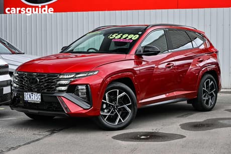 Red 2025 Hyundai Tucson Wagon Premium N Line Hybrid (Awd)