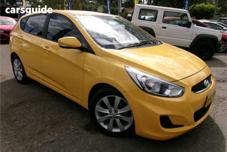 Yellow 2018 Hyundai Accent Hatchback Sport