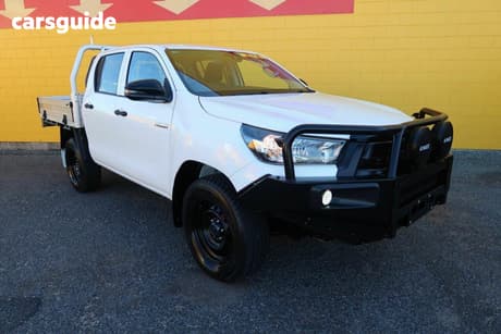 White 2021 Toyota Hilux Ute Tray WORKMATE