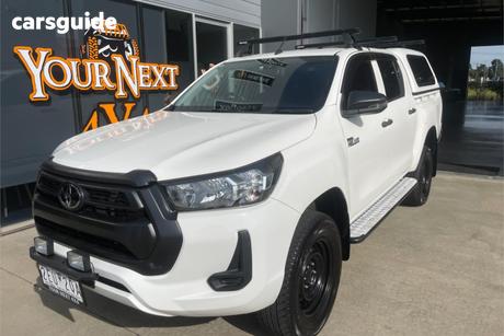 White 2021 Toyota Hilux Double Cab Chassis Workmate (4X4)