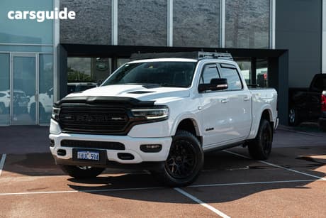 White 2022 RAM 1500 Crew Cab Utility Limited Rambox (Hybrid)