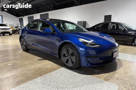 Blue 2021 Tesla Model 3 Sedan Standard Range Plus Rwd