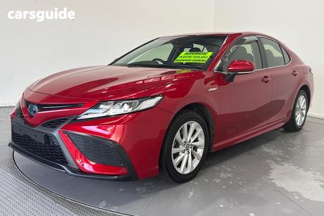 Red 2021 Toyota Camry Sedan Ascent Sport Hybrid