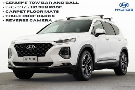 White 2020 Hyundai Santa FE Wagon Highlander Crdi Burg (Awd)