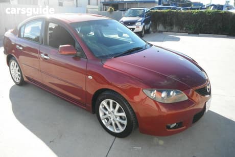 Red 2008 Mazda 3 Sedan Maxx