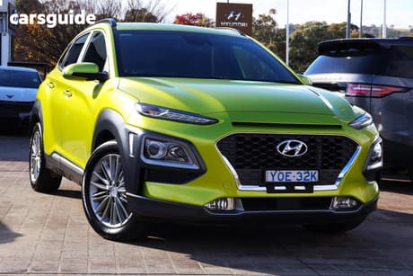 Yellow 2019 Hyundai Kona Wagon Elite (Awd)