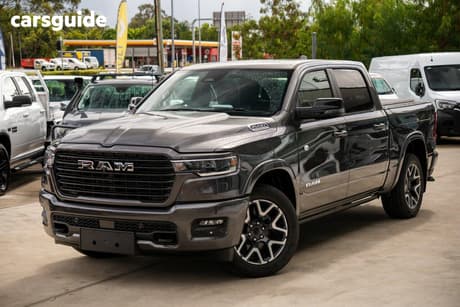 Grey 2025 RAM 1500 Crew Cab Utility Rebel Hurricane