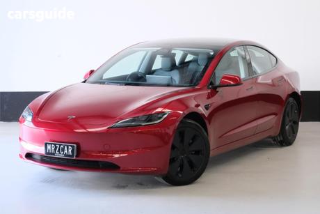 Red 2024 Tesla Model 3 Sedan Rear-Wheel Drive