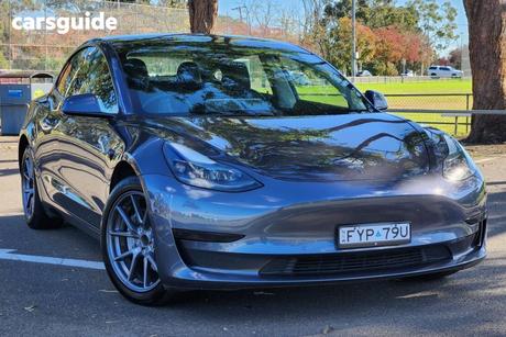 Grey 2022 Tesla Model 3 Sedan Rear-Wheel Drive