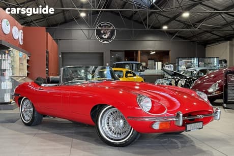 Red 1969 Jaguar E Type Roadster 4.2