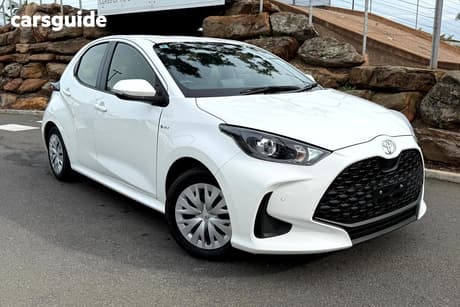 White 2025 Toyota Yaris Hatchback Ascent Sport Hybrid