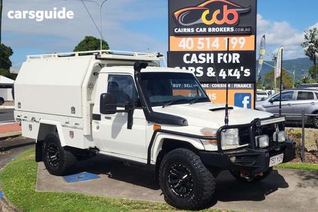 White 2014 Toyota Landcruiser Cab Chassis Workmate (4X4)
