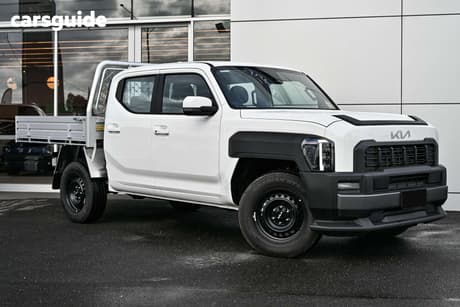 White 2025 Kia Tasman Double Cab Chassis S (4X4) Black Fender