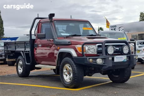 Red 2009 Toyota Landcruiser Cab Chassis Gxl (4X4)