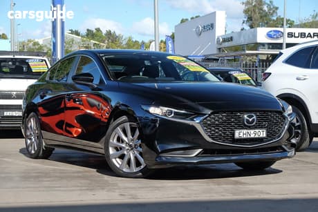 Black 2020 Mazda 3 Sedan G25 Evolve