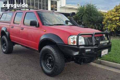 Red 2002 Nissan Navara Dual Cab Pick-up Dx (4X4)