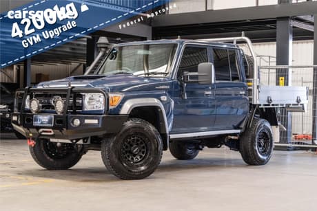 Blue 2020 Toyota Landcruiser Double Cab Chassis Gxl