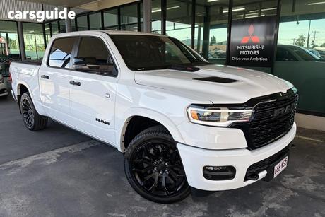White 2025 RAM 1500 Crew Cab Utility Limited Rambox Ho Hurricane