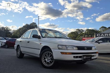 White 1997 Toyota Corolla Sedan Conquest
