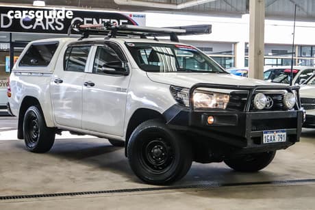 White 2016 Toyota Hilux Dual Cab Utility Workmate (4X4)