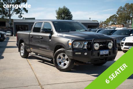 Grey 2023 RAM 1500 Crew Cab Utility Big Horn (6-4 Tub) Mhev (4X4)