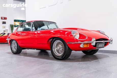 Red 1969 Jaguar E Type Coupe 4.2