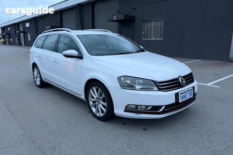 White 2014 Volkswagen Passat Wagon 130 Tdi Highline
