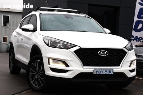 White 2019 Hyundai Tucson Wagon Active X (Awd) Black Int