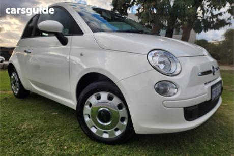 White 2015 Fiat 500 Convertible Pop