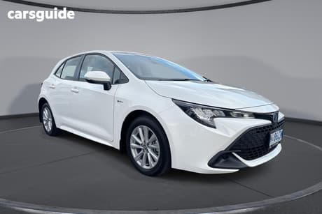 White 2025 Toyota Corolla Hatchback Ascent Sport Hybrid