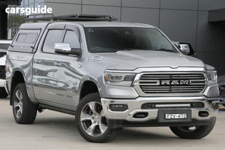 Silver 2023 RAM 1500 Crew Cab Utility Laramie (W/Sunroof) Mhev