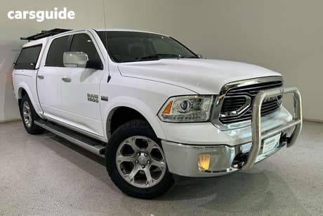 White 2019 RAM 1500 Crew Cab Utility Laramie (4X4) Fd3.9 W/Ramboxes