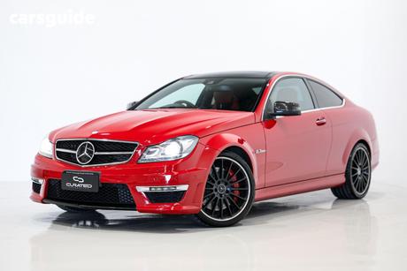 Red 2013 Mercedes-Benz C63 Coupe AMG W204 MY13