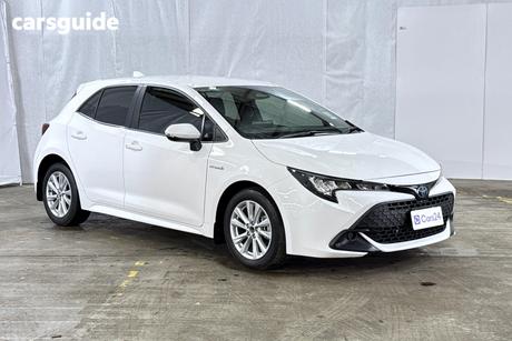 White 2023 Toyota Corolla Hatchback Ascent Sport Hybrid