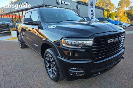 Black 2024 RAM 1500 Crew Cab Utility Laramie Sport Rambox So H/Cane
