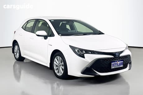 White 2023 Toyota Corolla Hatchback Ascent Sport Hybrid