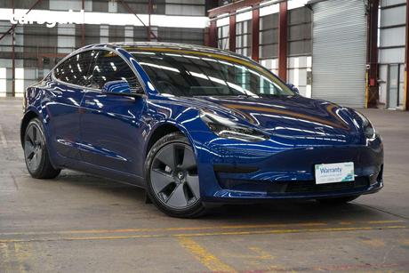 Blue 2022 Tesla Model 3 Sedan Rear-Wheel Drive