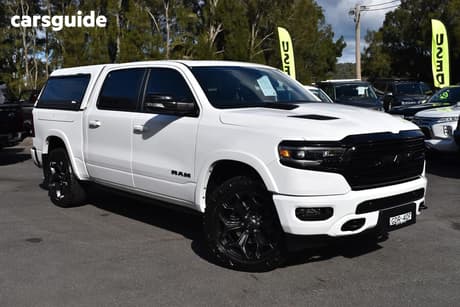 White 2021 RAM 1500 Crew Cab Utility Limited Rambox (Hybrid)