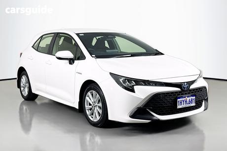 White 2023 Toyota Corolla Hatchback Ascent Sport Hybrid