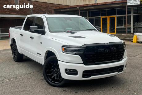White 2025 RAM 1500 Crew Cab Utility Limited Rambox Ho Hurricane
