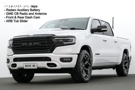 White 2022 RAM 1500 Crew Cab Utility Limited Rambox (Hybrid)