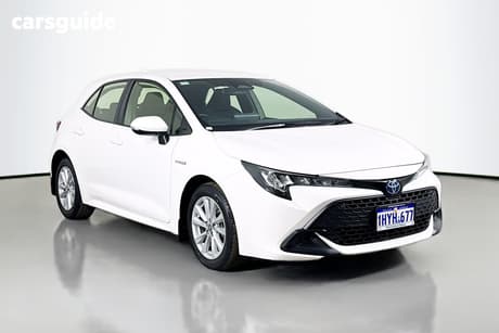 White 2023 Toyota Corolla Hatchback Ascent Sport Hybrid